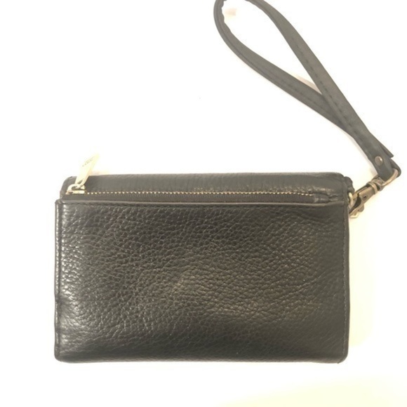 Fossil black wristlet wallet mini clutch